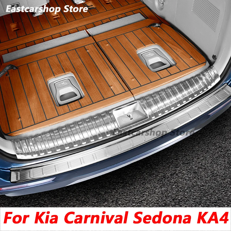 Guardabarros Interior Exterior de acero inoxidable para Kia Carnival Sedona KA4 2021 2022, parachoques trasero, accesorios de Pedal