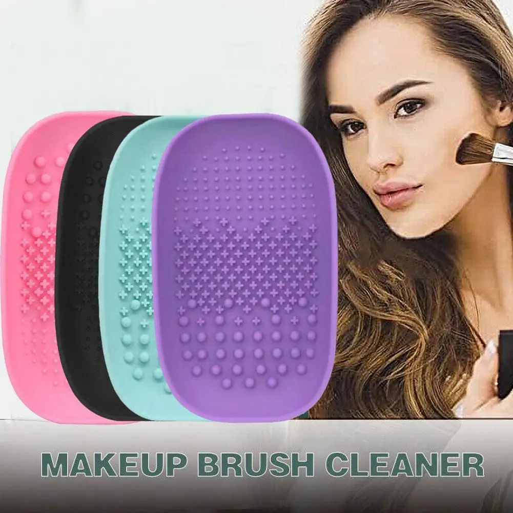 

Makeup Brush Cleaning Mat Makeup Brush Cleaner Round Pad Brush Board Scrub Scrub Beauty Tools Silicone Makeup C2D0