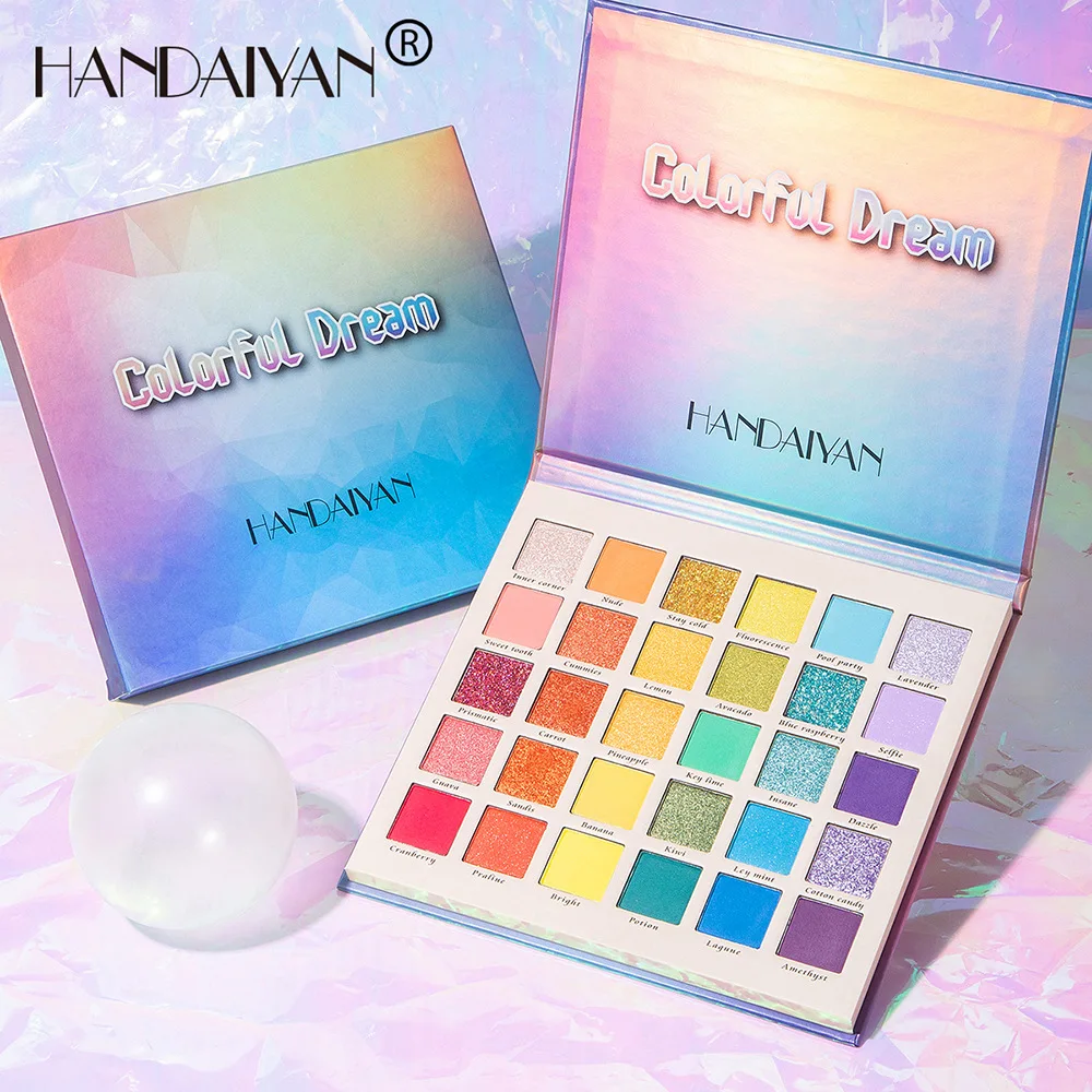 

Explosive HANDAIYAN 30---Color Pearlescent Matte Glitter Dream Rainbow Palette Eyeshadow Palette Wholesale Makeup Cosmetics Sale