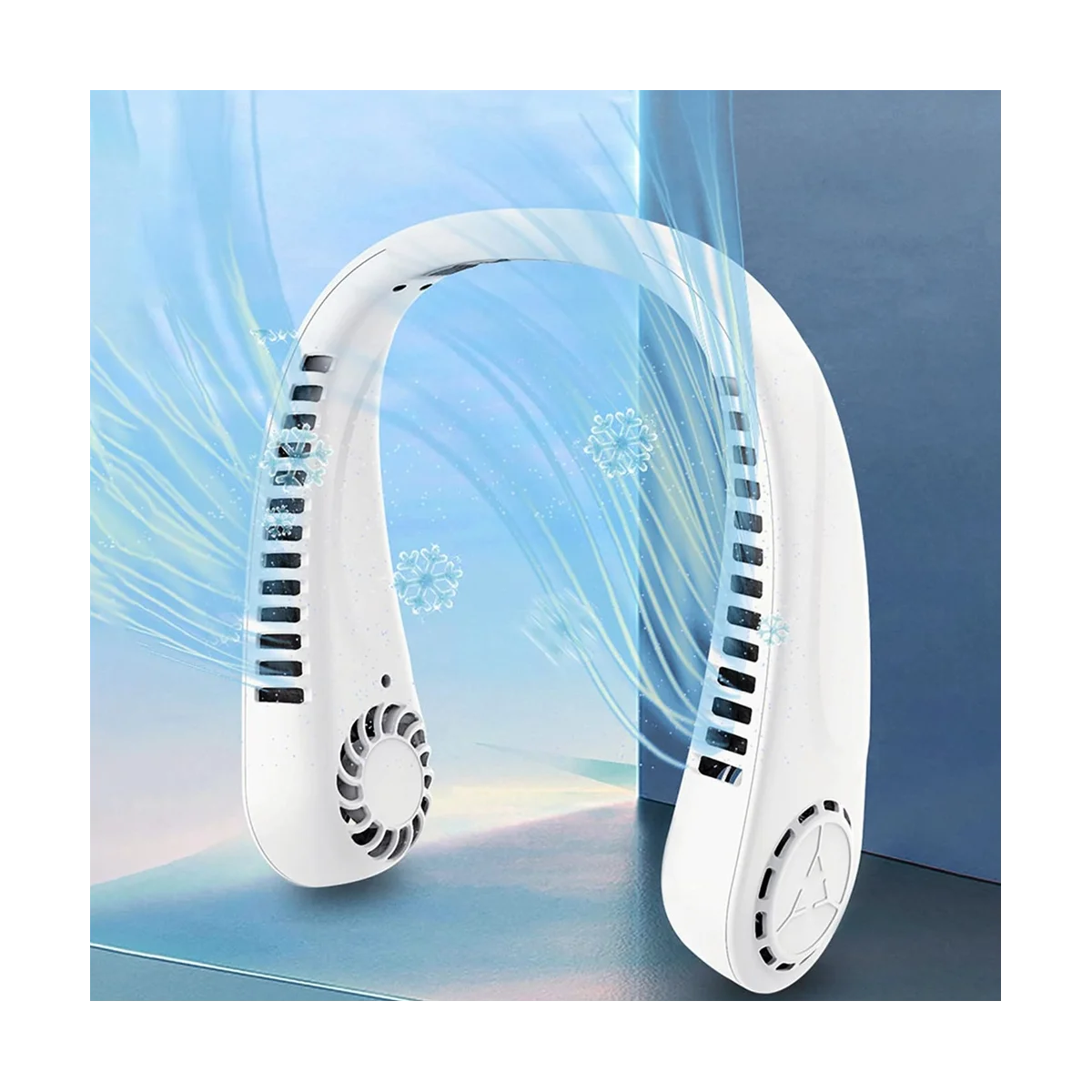 

Bladeless Neck Fans, Portable Neck Fan Hands Free Bladeless Personal Fan, Wearable Rechargeable USB Leafless Fan White