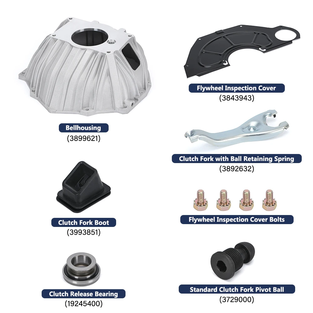 11-дюймовый алюминиевый комплект Bellhousing 3899621 С крышкой для проверки маховика Chevy