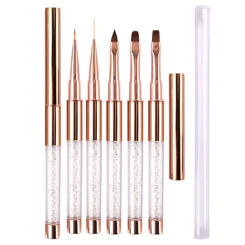 2 шт. акриловый УФ-гель для дизайна ногтей наращиватель со стразами кисть