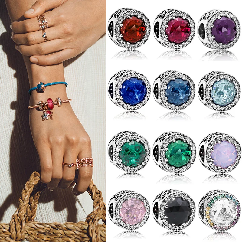 

New 925 Sterling Silver Beads ocean heart cat eyes suitable for the original Pandora women's bracelet necklace DIY jewelry