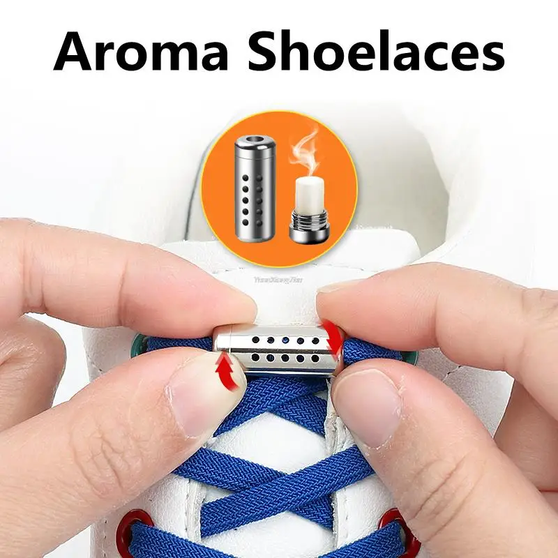 

Clean air No Tie Shoelaces Elastic Laces Sneakers Flat Aroma Shoe laces without ties Kids Adult Shoelace for Shoes Rubber Bands