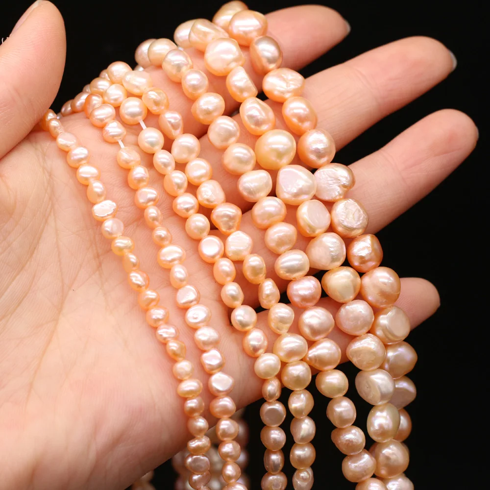 

Orange Natural Freshwater Pearl Cross-hole Two Facets Pearl Loose Spacer Beads for Jewelry Making Supplies DIY Necklace Bracelet
