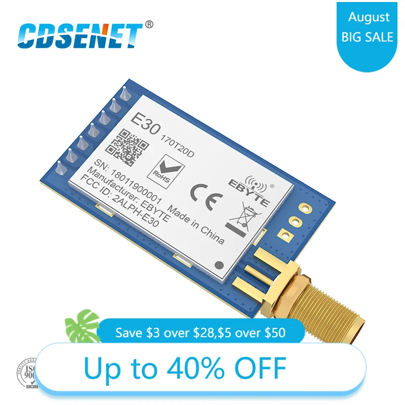 Трансивер SI4463, 170 МГц, радиочастотный модуль, последовательный порт, передатчик и приемник E30-170T20D, цепь Интернета вещей на большие расстояния модуль vhf