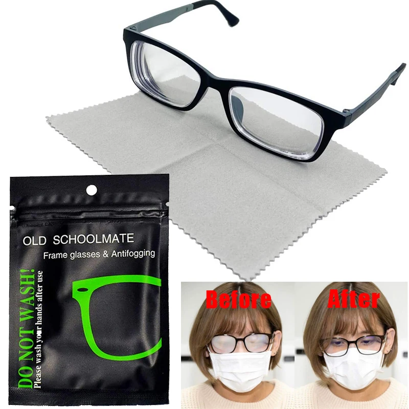 100Pcs Reusable Anti-Fog Glasses Wipe Pre-moistened Antifog Lens Cloth Defogger Eyeglass Wipe Prevent Fogging for Glasses