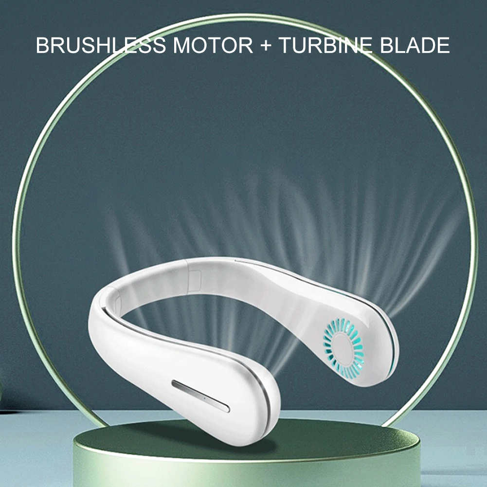 

Portable Hanging Neck Fan Mini Electric Wireless Fan USB Rechargeable Bladeless Mute Fans Air Conditioning Cooler for Sports Fan
