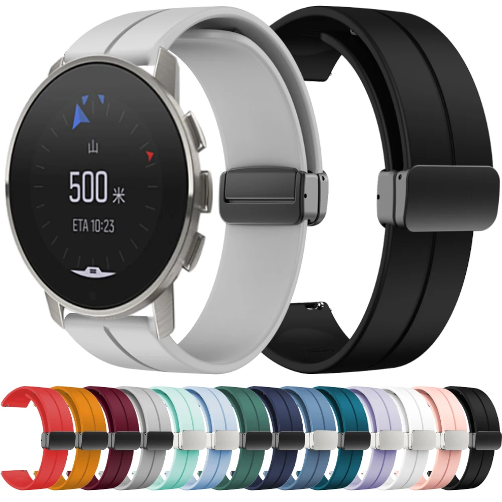 

Silicone Magnetic Buckle Watch Band For SUUNTO 9 5 PEAK Strap Bracelet For SUUNTO 3 20mm 22mm Replacement Wristbands Accessorie