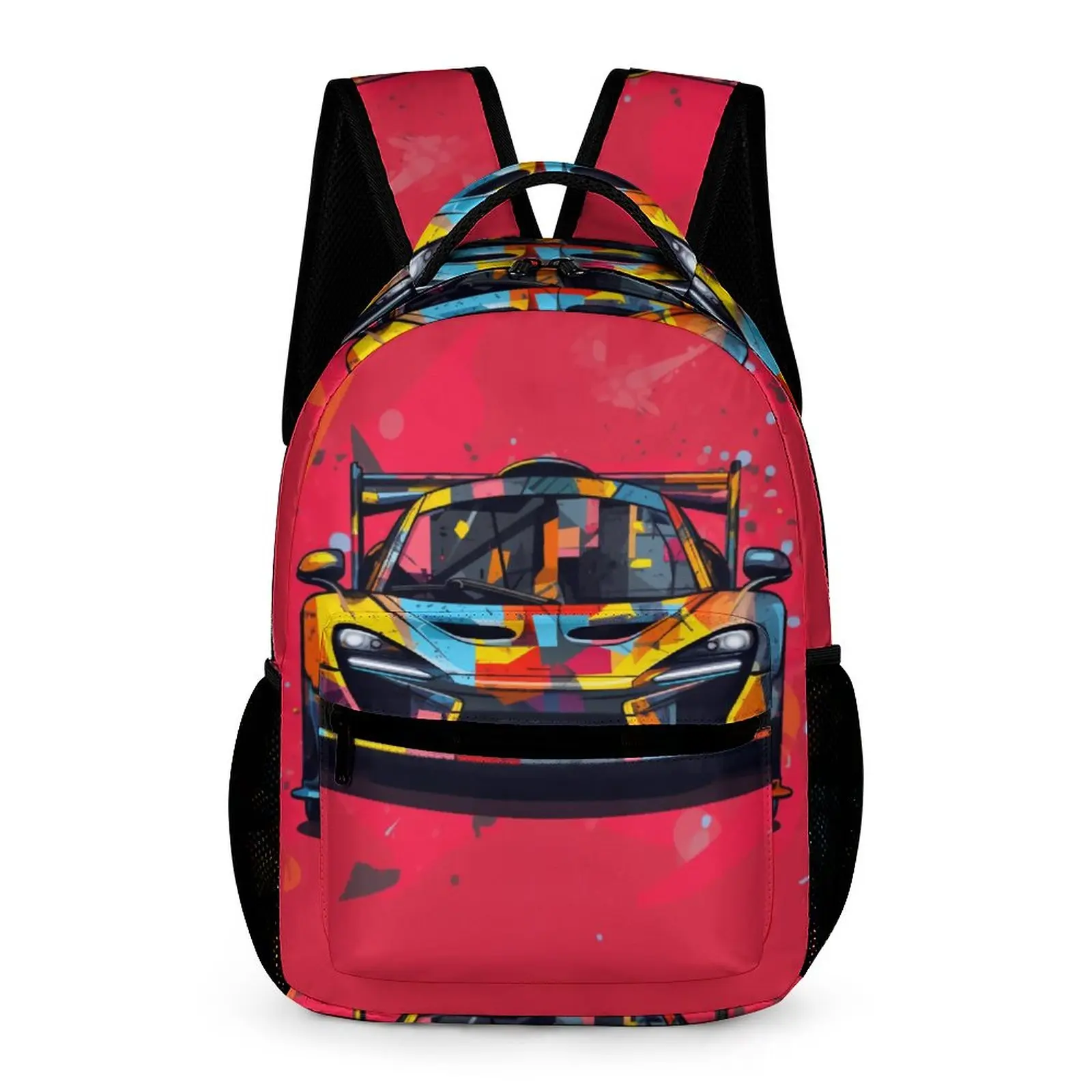 

Fantastic Sports Car Backpack Women Graffiti Durable Backpacks Polyester Streetwear High School Bags Travel Colorful Rucksack