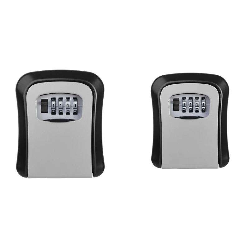 

1Piece Wall Mount Key Storage Secret Box Organizer 4 Digit Combination Password Security Code Lock No Key Home Key Safe Box (A)