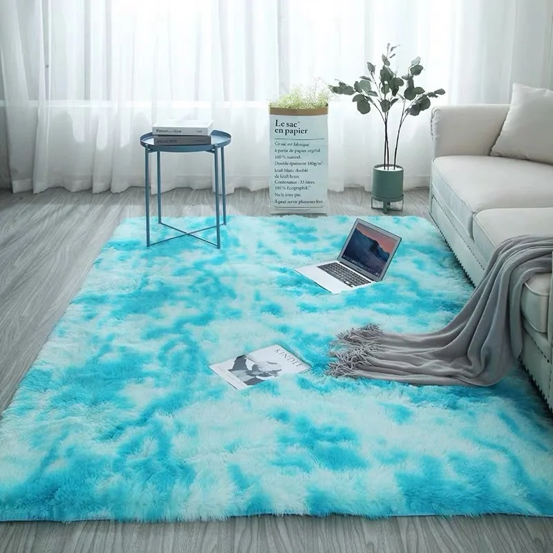 

Long hair tie-dyed gradient carpet