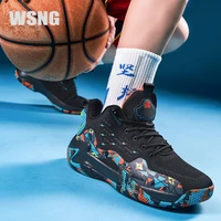 mens shoes fly woven breathable basketball shoes non slip wear resistant sports shoes fashion casual shoes plus size shoes