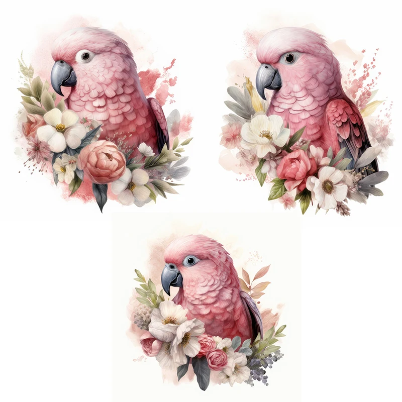 

C67# Hand-painted parrot wall stickers children's room background home decoration mural living room wallpaper funny decals