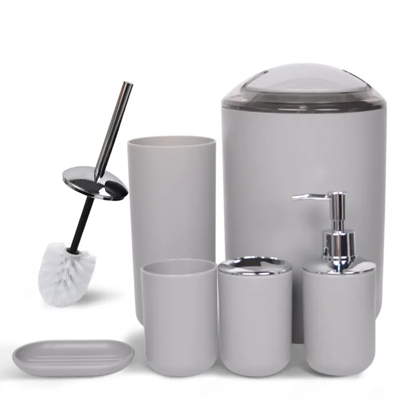 

Bathroom Accessories Set Bath Ensemble Includes Soap Dispenser, Toothbrush Holder, Tumbler, Soap Dish for Decorative Countertop