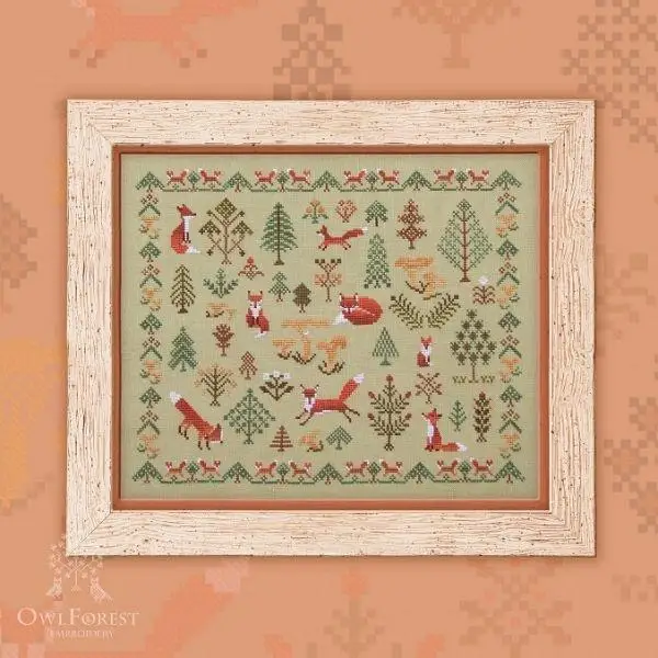 

Unprinted Cotton Aida Hand Fox Forest Garden 45-37 Cross Stitch Kits,14, 16, 18, 22, 25, 28CT, DIY Fabric Craft Shop6