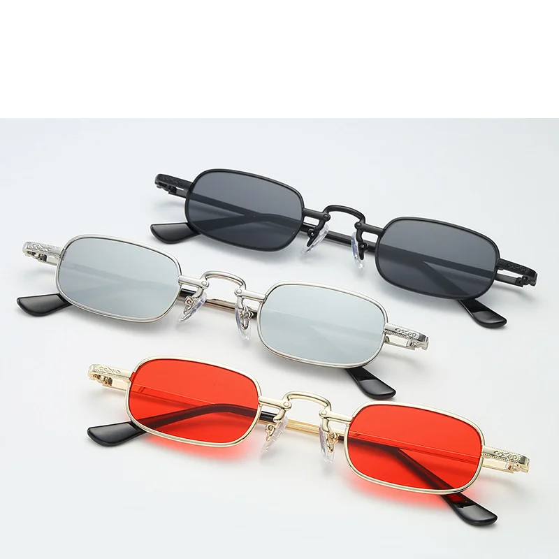 

Small Hippie Steam Punk Retro Personality Funny Decorative Sunglasses Rectangular Sun Shade Mirror LENSES Car Driving Glasses