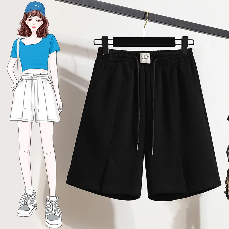 Woman Shorts With Pokcets New Summer Outfits Elastic Waist Baggy Sweatshorts Korean Style Lady Girls Chic Bottoms Dropshipping