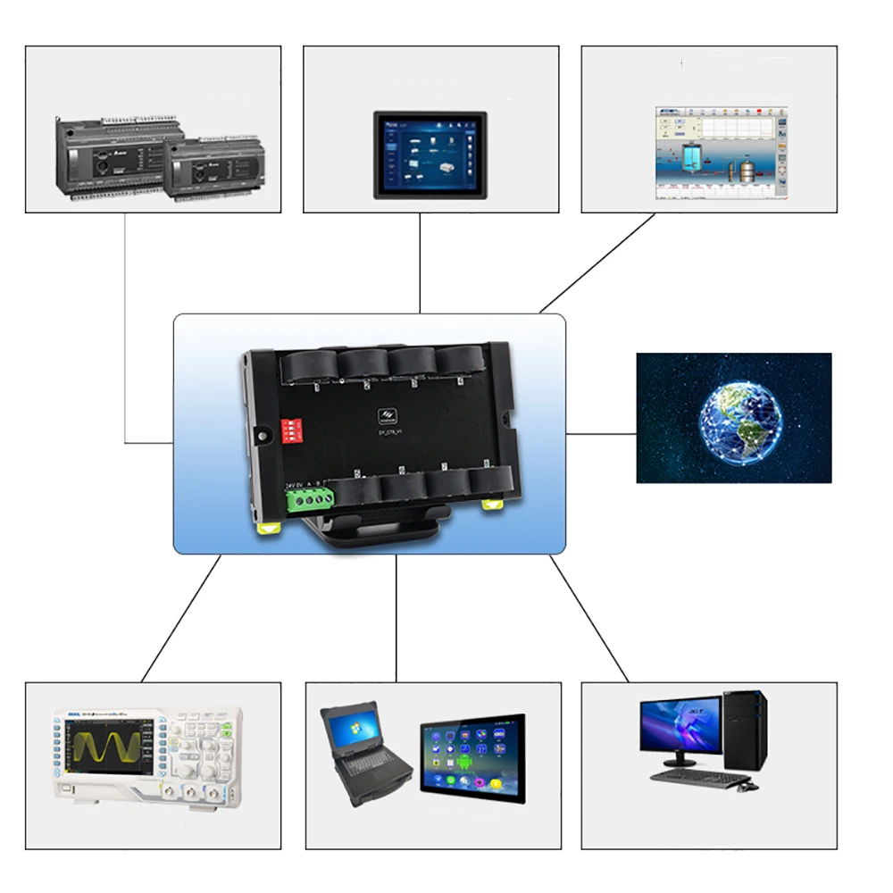 8-канальный трансформатор тока переменного 0-50 А сбор Φ RS485 Modbus-RTU точность связи 0 1