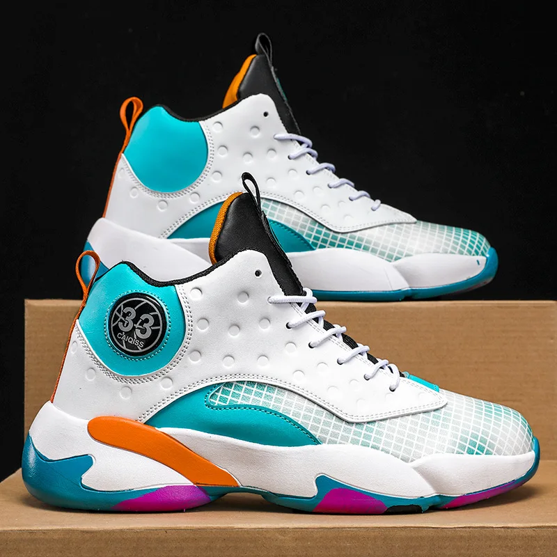 

Мужская новая весенняя баскетбольная обувь для влюбленных, молодежная модная повседневная спортивная обувь для бега, нескользящие износостойкие высокие кроссовки