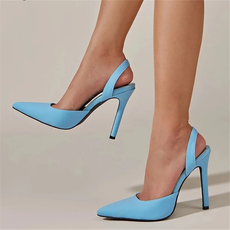 

Босоножки женские однотонные на высоком каблуке, пикантные туфли с ремешком на пятке, заостренный носок, стильные сандалии для взрослых, об...