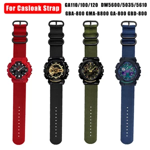 Nylon Outdoor Watchband For G-SHOCK C-asio GBA-800 GMA-B800 GA800 DW5600/5035/5610 GA110/100 Strap Waterproof Sports Bracelet