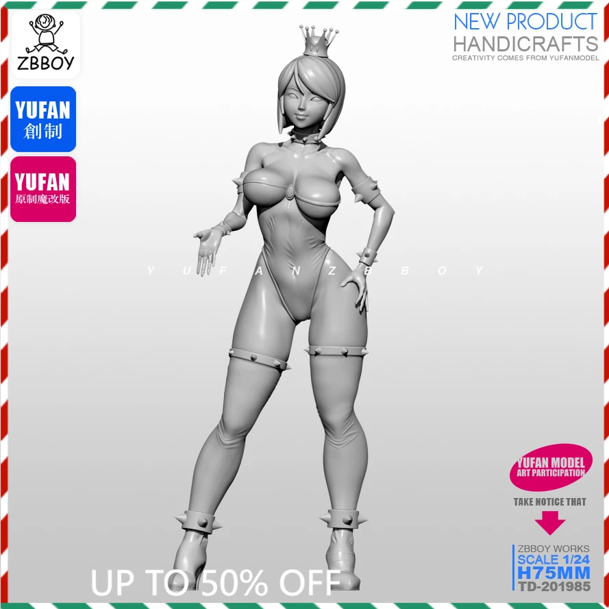 

75mm Resin Figures Unpainted Model Kit 75MM Sexy Little Queen 201985