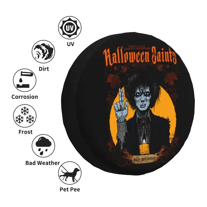 Custom Halloween Saints Billy Butcherson Spare Tire Cover for Honda Jeep Hocus Pocus Witch Movie Car Wheel Protector