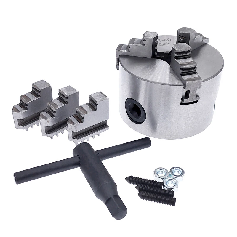 

1PCS K11-80 3 Jaws Manual Lathe Chuck With Turning Machine Tools Accessories K11-80 3-Jaw Lathe Chuck Self-Centering Metal New