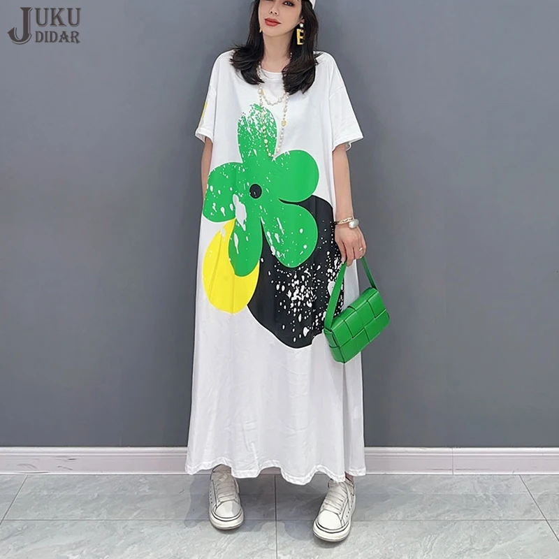 

Новинка 2023, летнее Модное Длинное белое платье, повседневное свободное милое платье для отдыха JJXD495