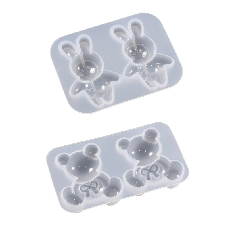 

Зеркальный кролик банты медведь брелок форма Кристалл эпоксидная смола новая силиконовая форма