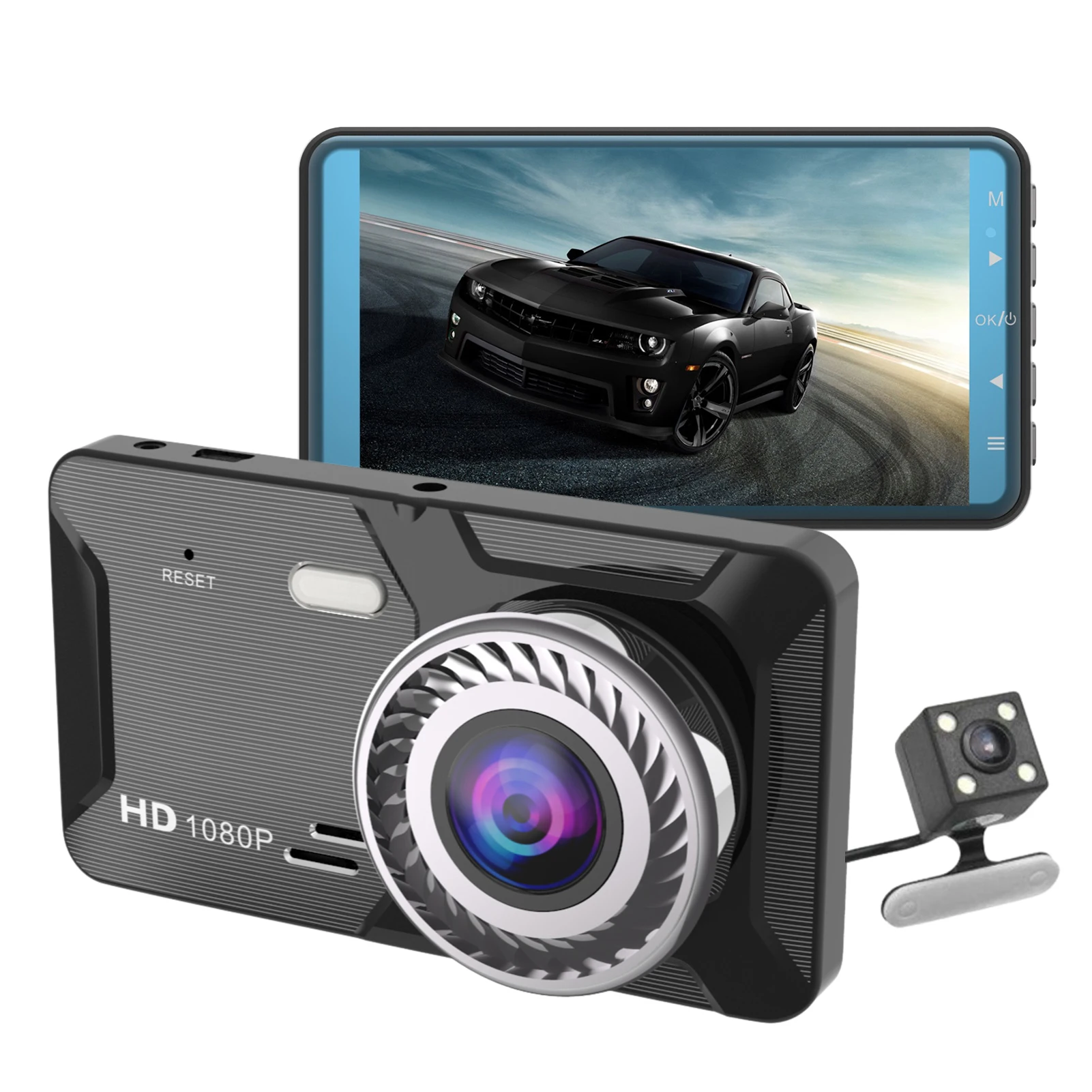 

4 Inch Car Driving Recorder 1080P Dual Lens Car Dash Cam 170 Degree Wide Angle Driving Recorder 24-hour Parking Monitor Car DVR