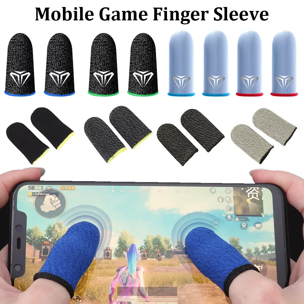 

2pcs Breathable Finger Cover Game Controller Fingertip Sleeve Anti-slip Thumb Gloves Fingertip Cover for PUBG Mobile Game