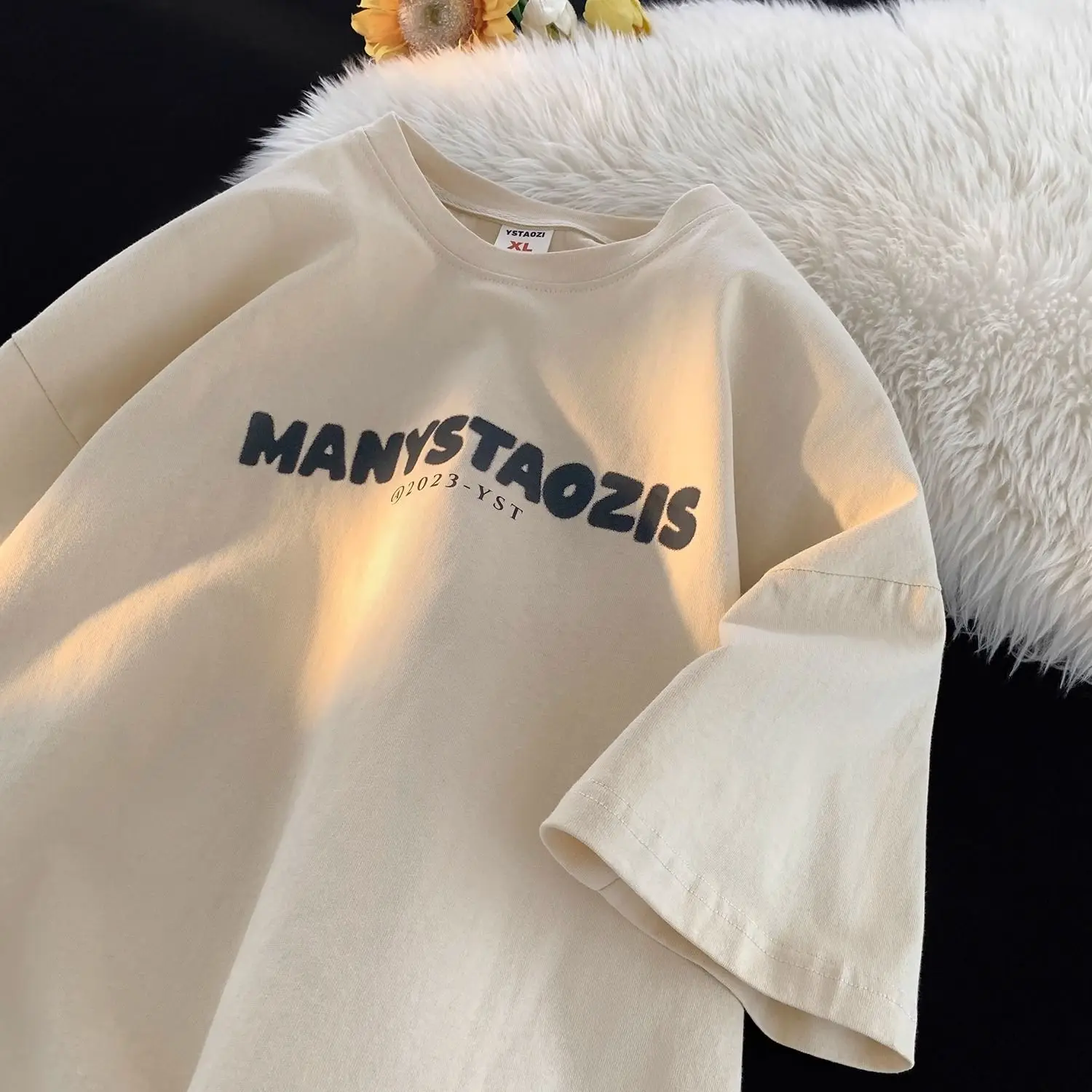 

Футболка Мужская/Женская в стиле ретро с принтом букв и коротким рукавом