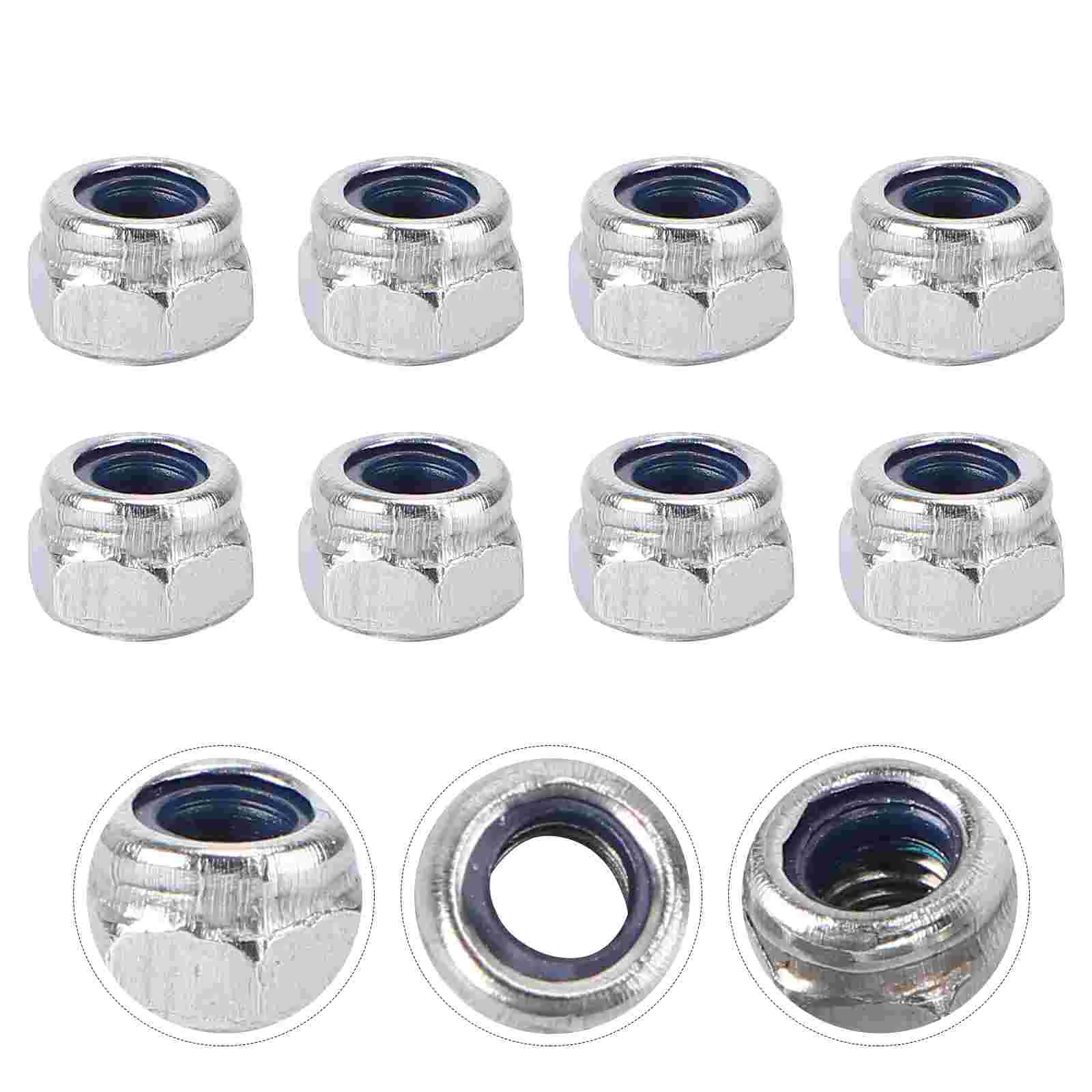 

100pcs Lock Nuts Precision Screw Nuts Finish Hex 304 Stainless Steel with Nylon Insert