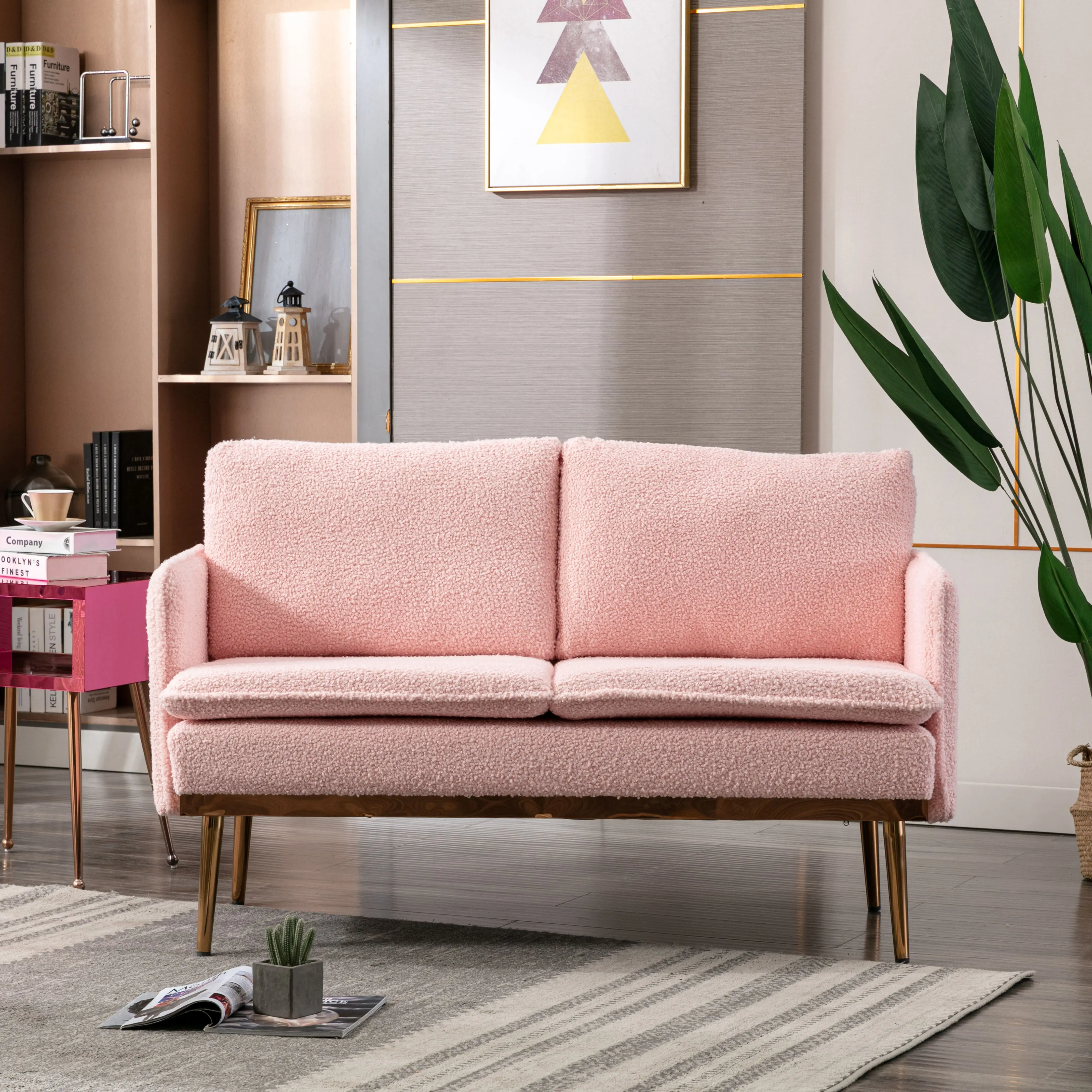 

(USA Stock)Accent Sofa. Love seat Sofa with Iron Feet