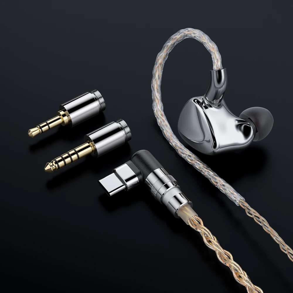 Фото FIIO FX17 HiFi стереонаушники 8EST + 1DD + 4BA Tribrid Technology внутриканальный монитор с MMCX смешанным золотом, серебряным и медным кабелем №2