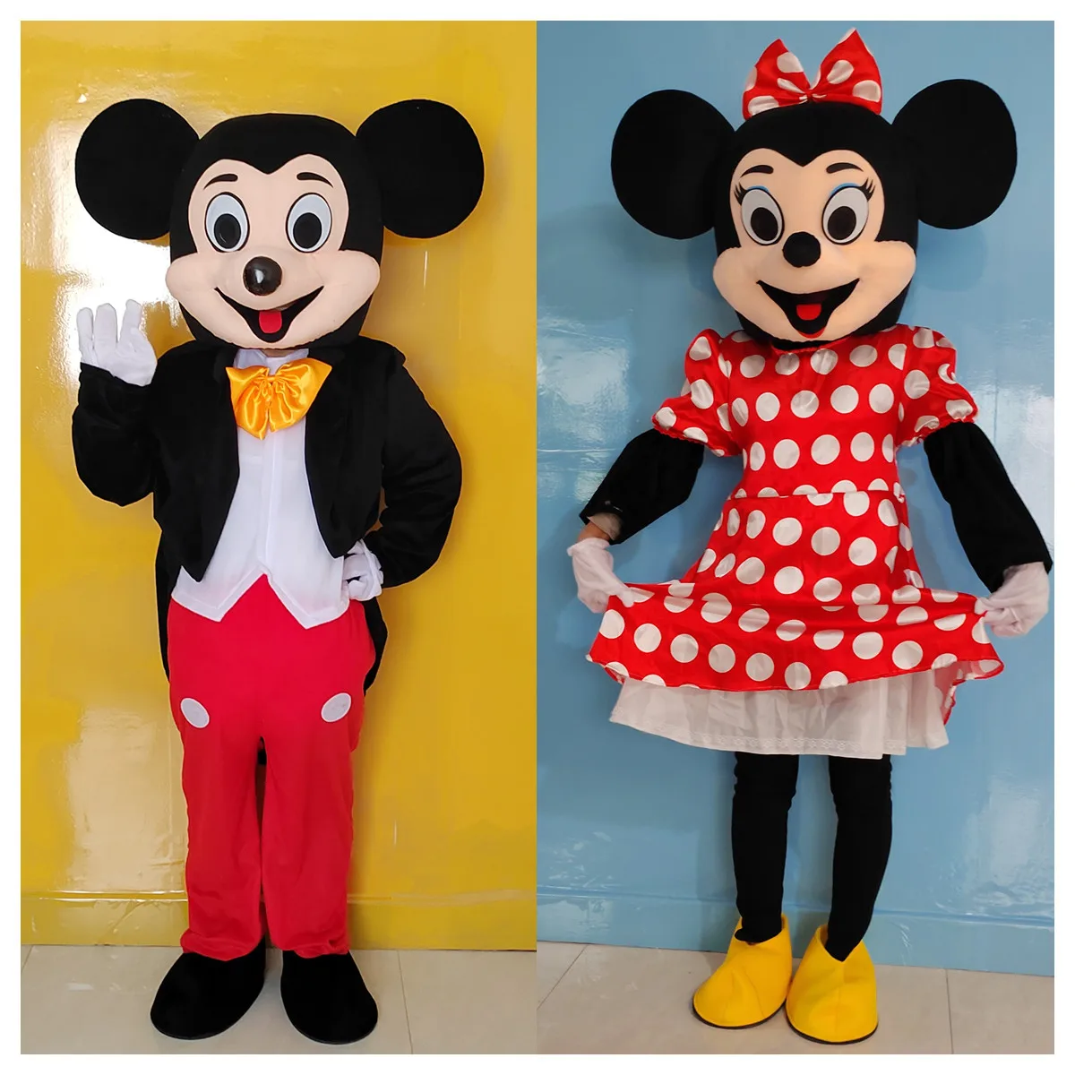 

[1 set] Disney Cosplay Mickey and Minnie mascot costume cartoon character costume advertising costume party animal carnival