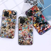 one piece anime phone case for funda iphone 11 13 pro max 12 mini x xr xs max 6 6s 7 8 plus back etui soft black liquid silicon