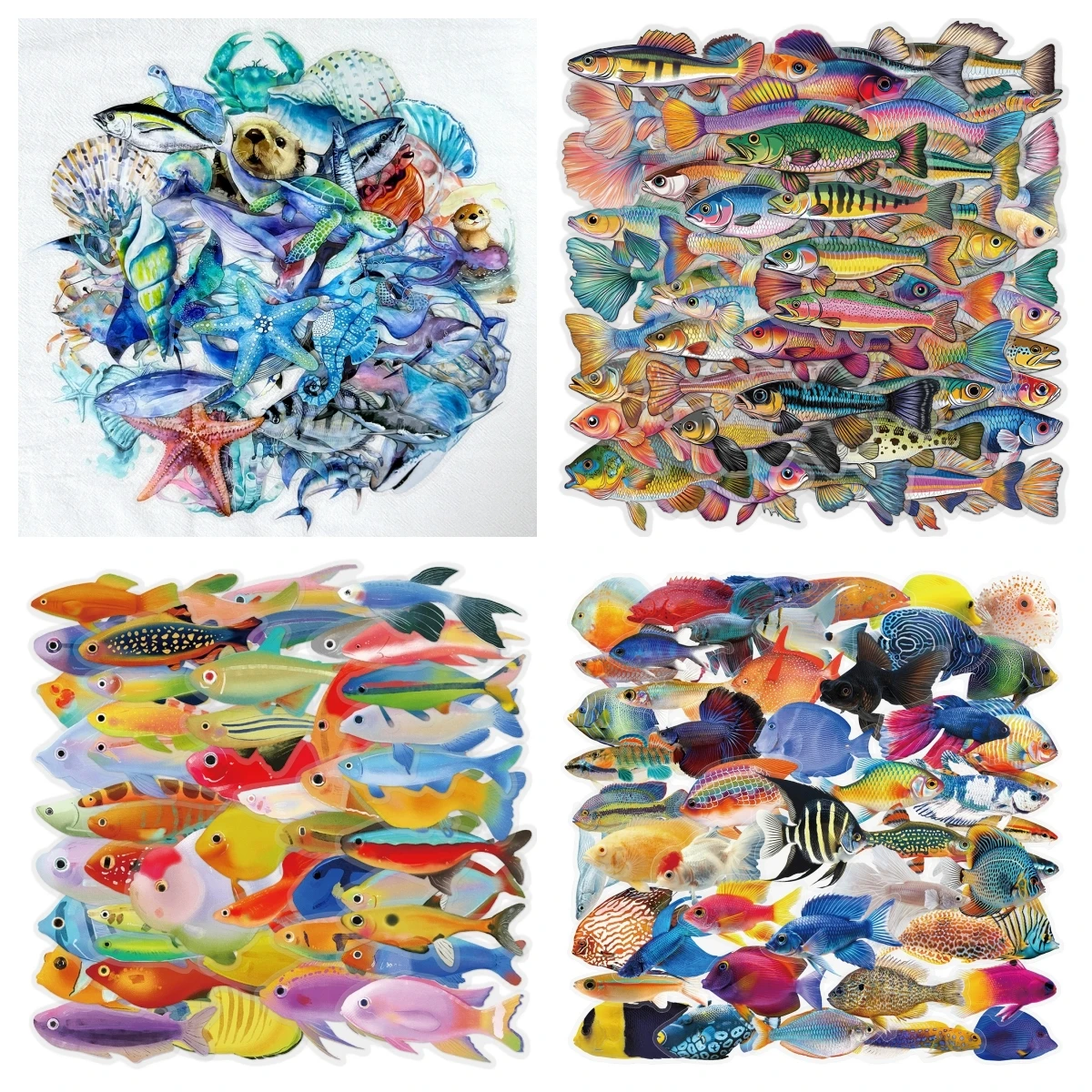 

Прозрачные водонепроницаемые наклейки с мультяшными рыбами для детских бутылок