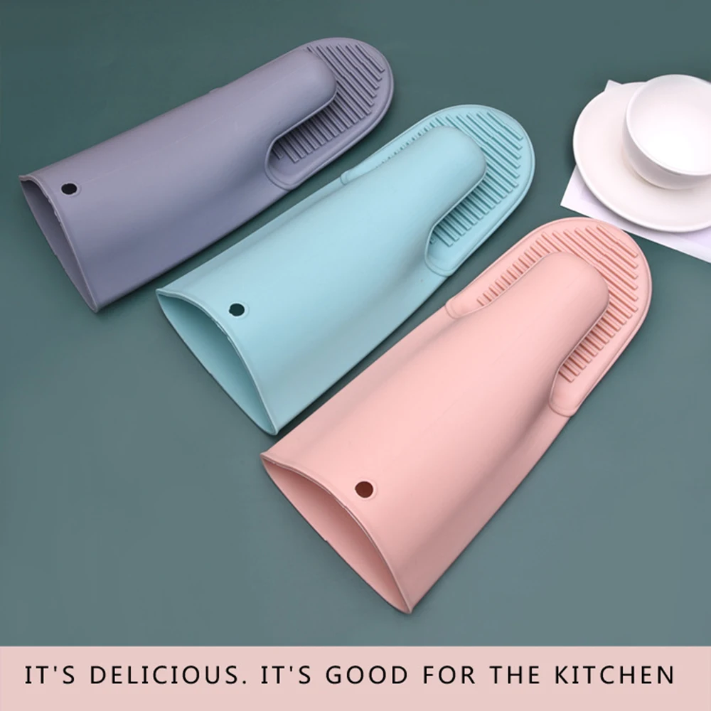 

Варежки для духовки, держатели для горшков, Нескользящие силиконовые перчатки для духовки для кухни, односекционные варежки для духовки, те...