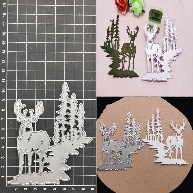 

Металлические штампы в виде оленя, трафарет, альбом для скрапбукинга, бумажная карта, тиснение, Декор, ремесленный нож, форма