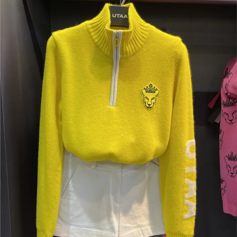 【 Presale 】Women's Long Sleeve  Zipper Collar  Sweatshirt Pullover Sweater With windproof lining