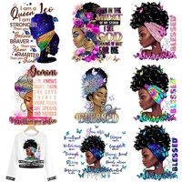 african girl blessed patch thermal sticker on clothes heat transfer diy iron on heat transfer sticker fashion girl appliquedecor