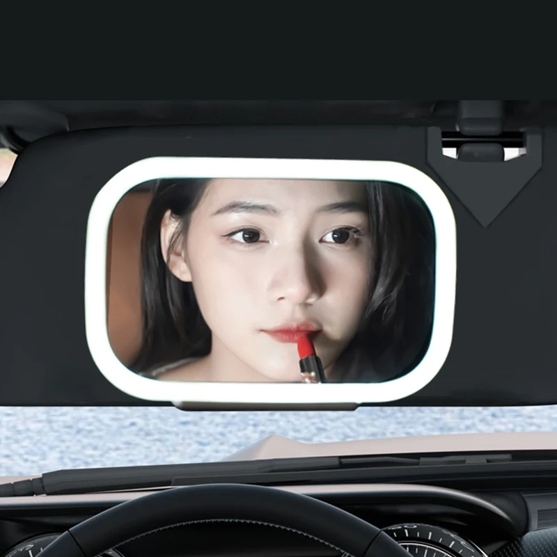 

Car Interior Sunshade Mirror Cosmetic Mirror Set with Type 3 LED Built-in Lighting Lithium Battery Touch Charging Sensor