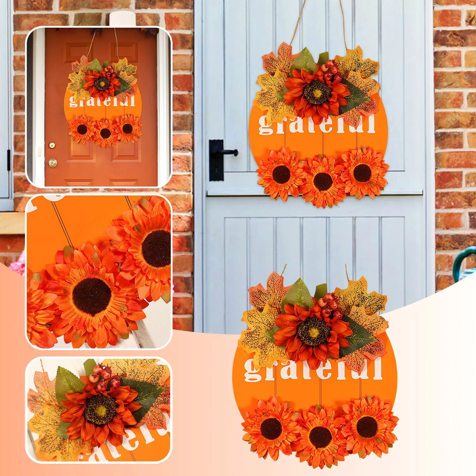 

Домашние милые домашние знаки, Настенный декор, подвесной знак на День Благодарения, счастливая и благородная тыква, осенний подвесной деко...