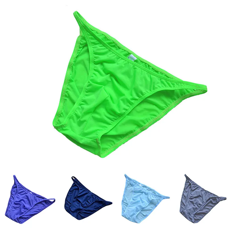 

Мужское нижнее белье, трусы, полупрозрачные шелковые трусы с низкой талией, маленькое бикини, однотонные Бесшовные тонкие трусы, нижнее белье