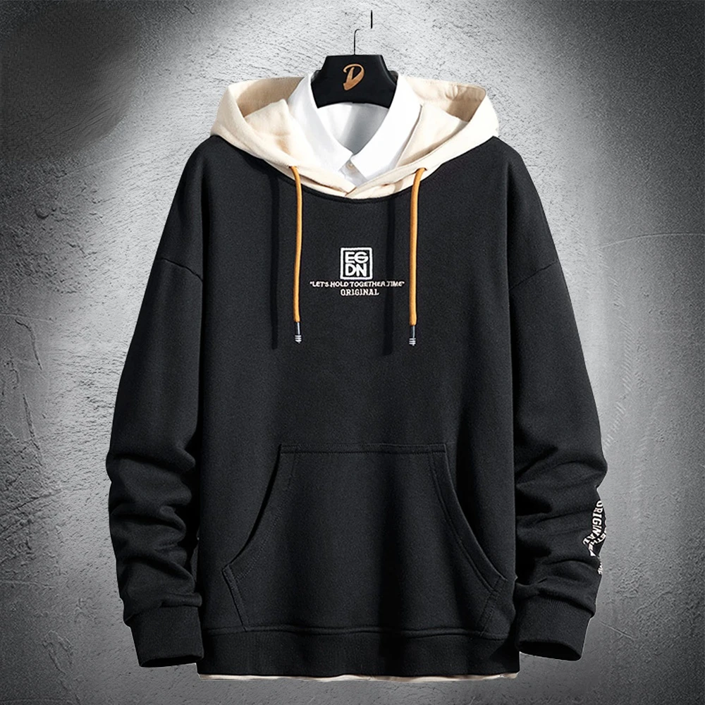 

Толстовка мужская с капюшоном, модный Мешковатый свитшот с вышивкой в стиле хип-хоп, повседневная одежда, пуловер, уличная одежда, весна 2022