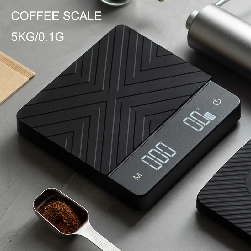 5kg/0.1g Hand Brew Coffee Scale with Timer Smart Function Kitchen Baking Timing Filter Coffee Scale LED display