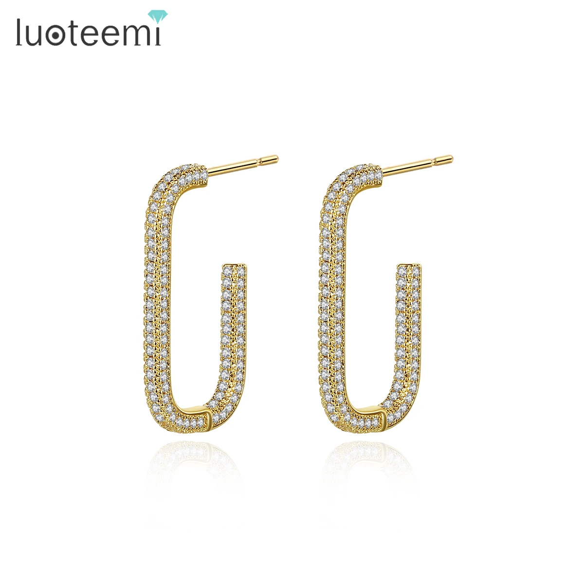 

LUOTEEMI панк Kpop мужские серьги-кольца многоцветные радужные CZ готические ювелирные изделия для женщин ухо женские Вечерние